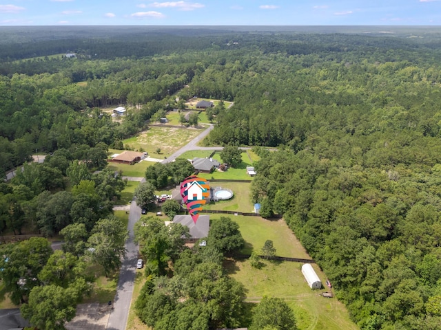 48 S Pleasant Dr, Defuniak Springs, FL 32435 - aerial overview of property's location featuring a forest