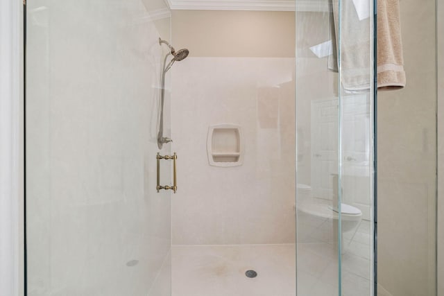 172 Shady Ln, Freeport, FL 32439 - full bath with a stall shower, crown molding, and tile patterned floors