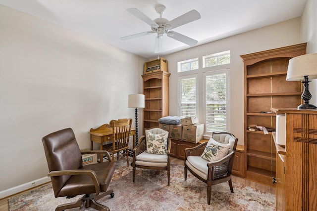 172 Shady Ln, Freeport, FL 32439 - sitting room featuring wood finished floors and ceiling fan