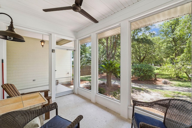 172 Shady Ln, Freeport, FL 32439 - sunroom / solarium featuring a ceiling fan