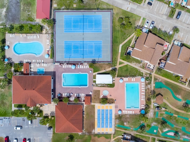 17462 Front Beach Rd Unit 18C, Panama City Beach, FL 32413 - aerial view of property and surrounding area featuring a pool