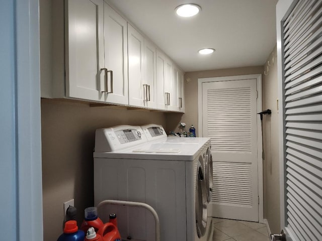 955 Scenic Gulf Dr Unit 410, Miramar Beach, FL 32550 - washroom with washing machine and dryer, cabinet space, light tile patterned floors, and recessed lighting