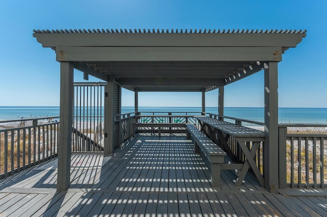 955 Scenic Gulf Dr Unit 410, Miramar Beach, FL 32550 - wooden terrace featuring a water view
