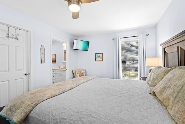 727 Sandpiper Pl # 10516, Miramar Beach, FL 32550 - bedroom with ceiling fan and ensuite bathroom