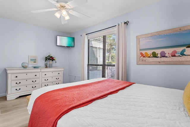 727 Sandpiper Pl # 10516, Miramar Beach, FL 32550 - bedroom with light wood-style flooring and a ceiling fan