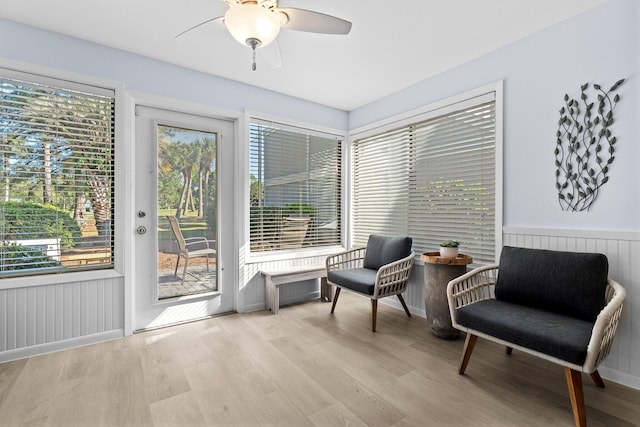 727 Sandpiper Pl # 10516, Miramar Beach, FL 32550 - sitting room featuring wood finished floors and a ceiling fan