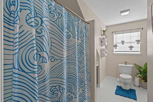 3228 Mcmillan Creek Dr, Milton, FL 32583 - bathroom with tile patterned floors and curtained shower