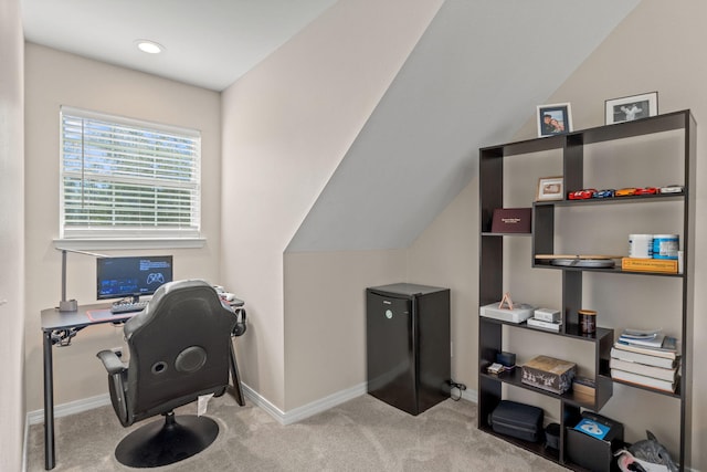 3228 Mcmillan Creek Dr, Milton, FL 32583 - home office with carpet and lofted ceiling
