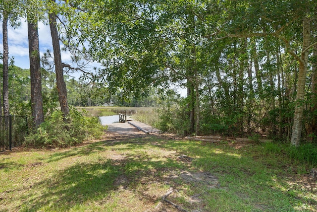 3228 Mcmillan Creek Dr, Milton, FL 32583 - view of yard with a dock
