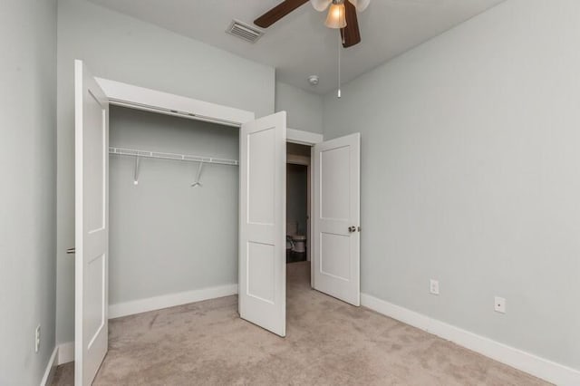 151 N Sand Palm Rd Unit 151, Freeport, FL 32439 - unfurnished bedroom featuring carpet flooring, a closet, and ceiling fan