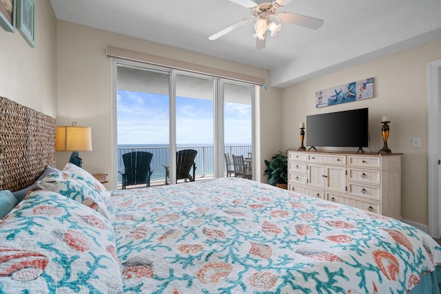 17643 Front Beach Rd Unit 1905, Panama City Beach, FL 32413 - bedroom with access to outside and ceiling fan