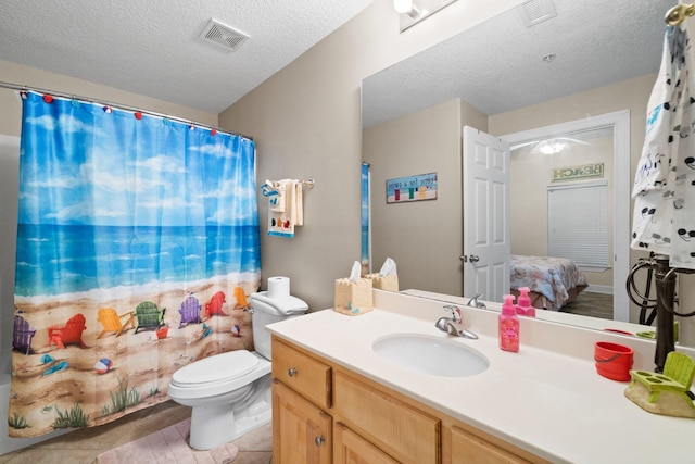 17643 Front Beach Rd Unit 1905, Panama City Beach, FL 32413 - full bath featuring vanity, a textured ceiling, and tile patterned floors