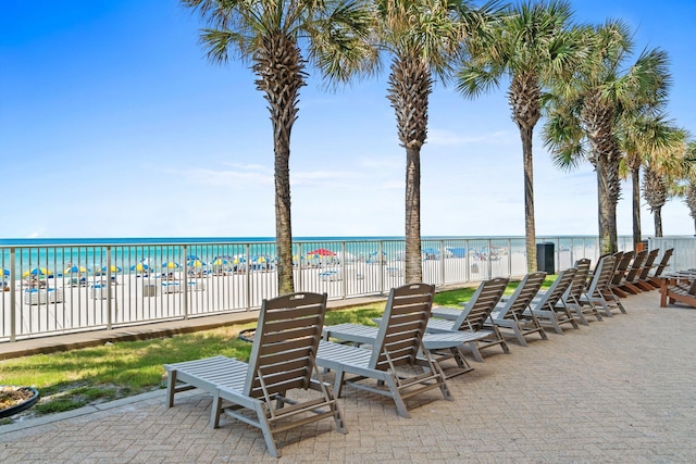 17643 Front Beach Rd Unit 1905, Panama City Beach, FL 32413 - view of patio with view of water and beach