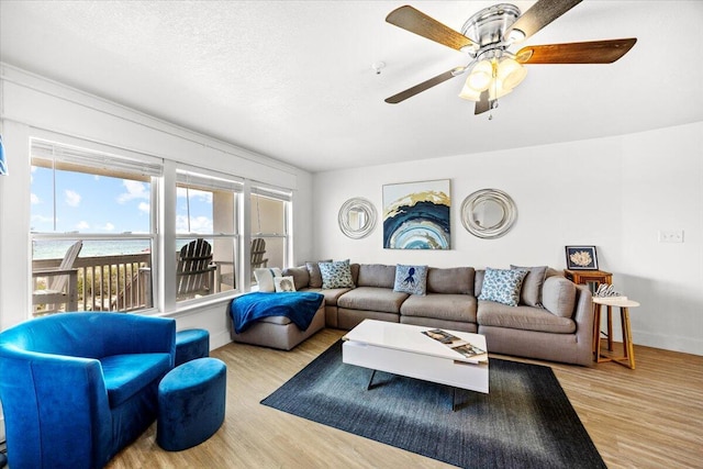926 Whelk Ct Unit C, Fort Walton Beach, FL 32548 - living room featuring wood finished floors and a ceiling fan