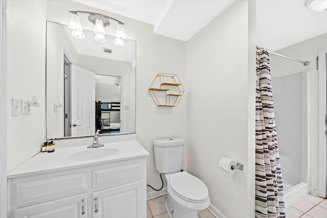 926 Whelk Ct Unit C, Fort Walton Beach, FL 32548 - bathroom with tile patterned floors, vanity, and a shower with curtain