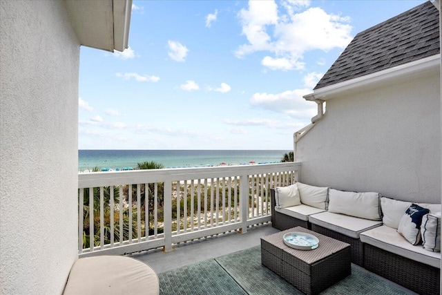 926 Whelk Ct Unit C, Fort Walton Beach, FL 32548 - balcony with an outdoor hangout area and view of water and beach