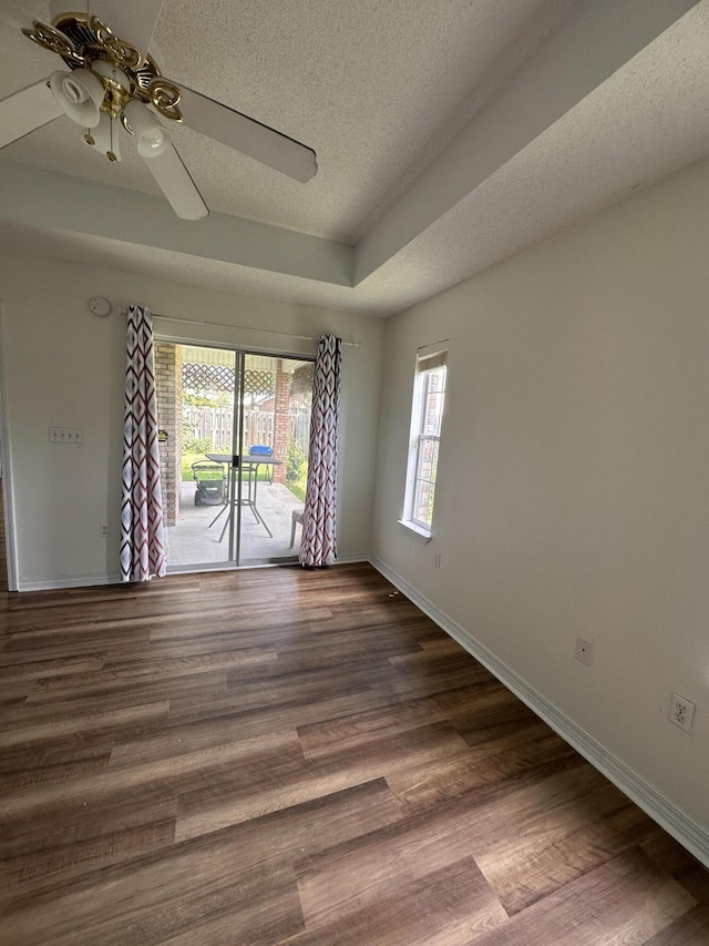 1174 Witshire Ct, Fort Walton Beach, FL 32547 - unfurnished room featuring a textured ceiling, ceiling fan, and wood finished floors
