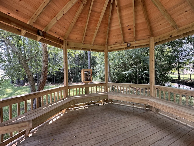 1174 Witshire Ct, Fort Walton Beach, FL 32547 - wooden terrace with a gazebo and view of wooded area