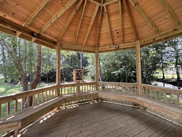 1174 Witshire Ct, Fort Walton Beach, FL 32547 - wooden deck with view of wooded area and a gazebo