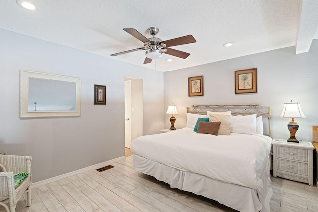 3290 Scenic Highway 98 Unit 305B, Destin, FL 32541 - bedroom with light wood-style floors, recessed lighting, and a ceiling fan