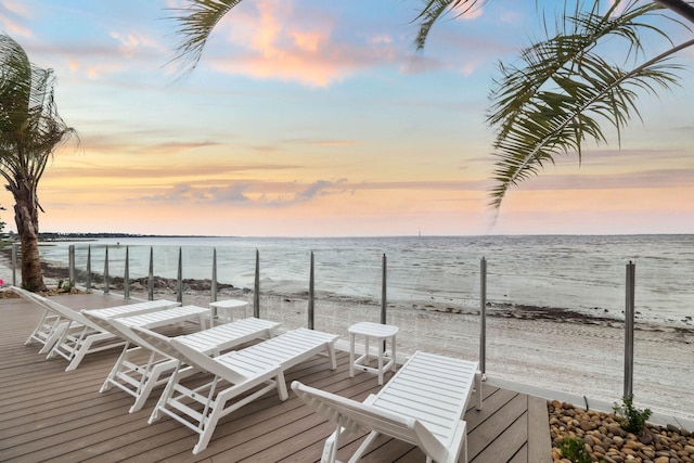 246 Dockside Dr, Port St Joe, FL 32456 - wooden deck with view of water and beach and a dock
