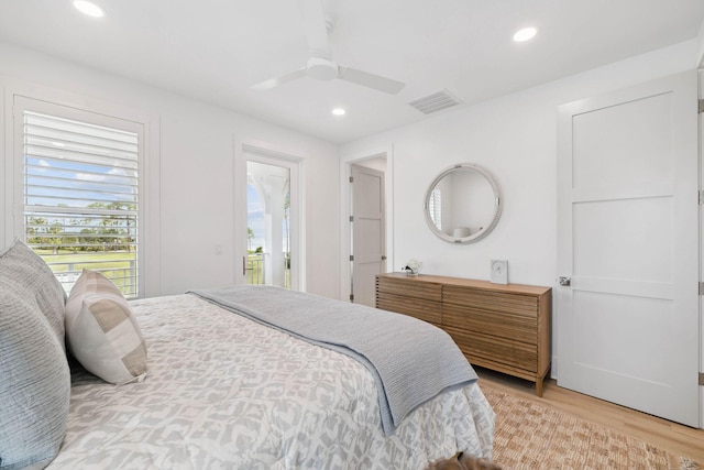 246 Dockside Dr, Port St Joe, FL 32456 - bedroom featuring light wood finished floors, recessed lighting, and ceiling fan