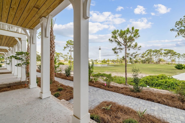 246 Dockside Dr, Port St Joe, FL 32456 - view of patio / terrace featuring golf course view