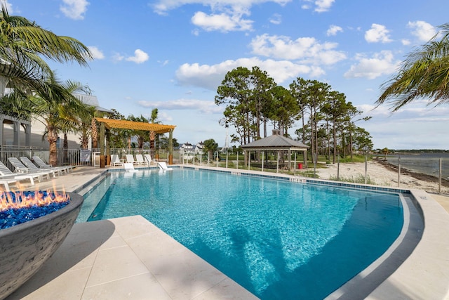 246 Dockside Dr, Port St Joe, FL 32456 - community pool featuring a gazebo and a patio area