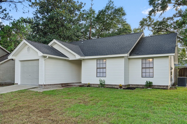136 Oak Terrace Dr, Crestview, FL 32539 - view of front of property featuring a garage, roof with shingles, a front lawn, and concrete driveway