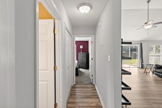 4601 Top Flight Dr, Crestview, FL 32539 - hall with wood finished floors and a textured ceiling