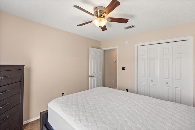 4601 Top Flight Dr, Crestview, FL 32539 - bedroom with a closet, ceiling fan, and carpet floors