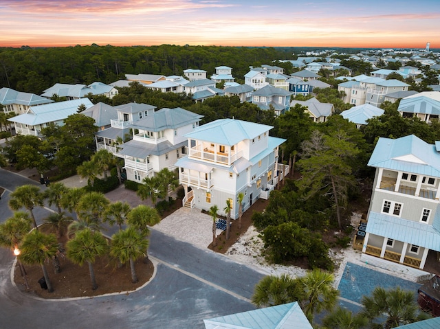 24 Barefoot Ln, Inlet Beach, FL 32461 - aerial view at dusk of a residential view