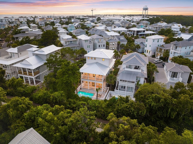 24 Barefoot Ln, Inlet Beach, FL 32461 - aerial view at dusk of a residential view