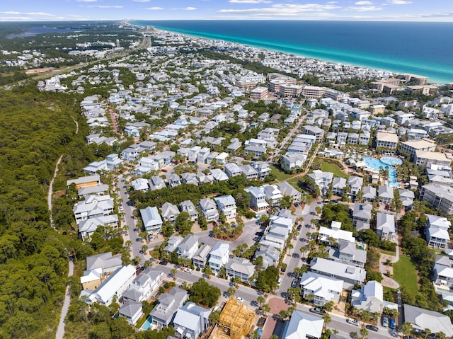 24 Barefoot Ln, Inlet Beach, FL 32461 - aerial overview of property's location with a large body of water and nearby suburban area