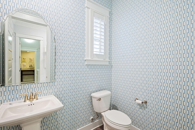 209 Milestone Dr Unit A, Inlet Beach, FL 32461 - half bath featuring toilet and wallpapered walls