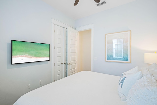 209 Milestone Dr Unit A, Inlet Beach, FL 32461 - bedroom featuring a closet and ceiling fan