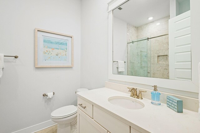 209 Milestone Dr Unit A, Inlet Beach, FL 32461 - bathroom with vanity, a tile shower, and tile patterned flooring