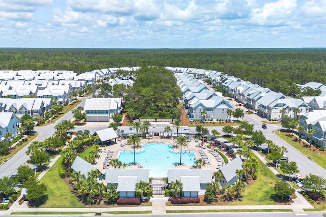 209 Milestone Dr Unit A, Inlet Beach, FL 32461 - aerial view of residential area featuring a heavily wooded area and a pool area