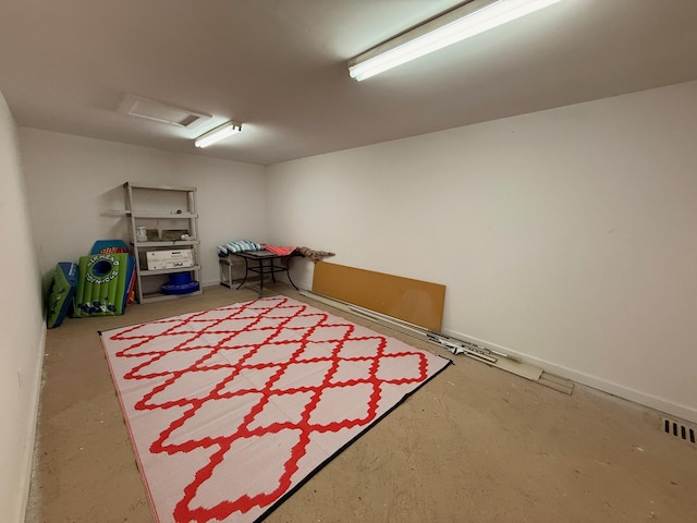 905 Cloverdale Ct, Fort Walton Beach, FL 32547 - game room featuring attic access and concrete floors