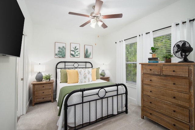 148 N Sand Palm Rd, Freeport, FL 32439 - bedroom featuring light colored carpet and ceiling fan