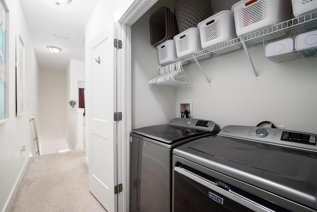 148 N Sand Palm Rd, Freeport, FL 32439 - laundry area featuring separate washer and dryer and carpet flooring