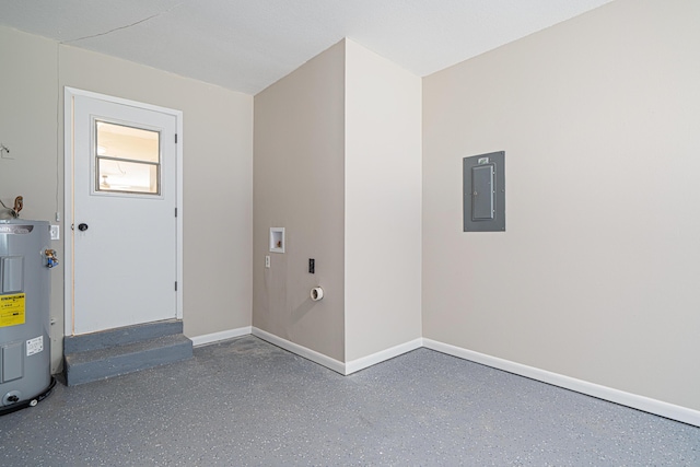 48 4th Ave, Shalimar, FL 32579 - washroom with electric panel, water heater, and hookup for a washing machine
