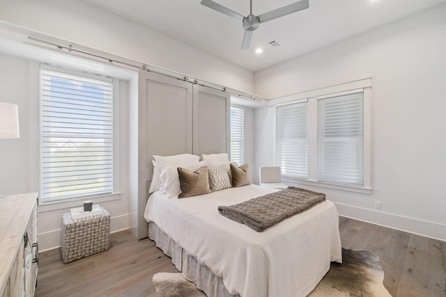 21 Scuttle Hole Rd, Santa Rosa Beach, FL 32459 - bedroom featuring light wood-type flooring, recessed lighting, and a ceiling fan