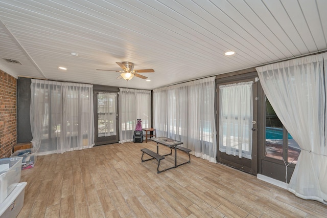22 James Ave, Shalimar, FL 32579 - sunroom / solarium with wood finished floors, brick wall, and wood ceiling