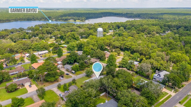 22 James Ave, Shalimar, FL 32579 - aerial view of a large body of water and a heavily wooded area