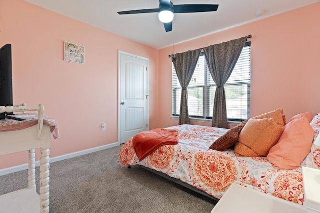 4605 Plover Dr, Crestview, FL 32539 - bedroom featuring carpet and ceiling fan