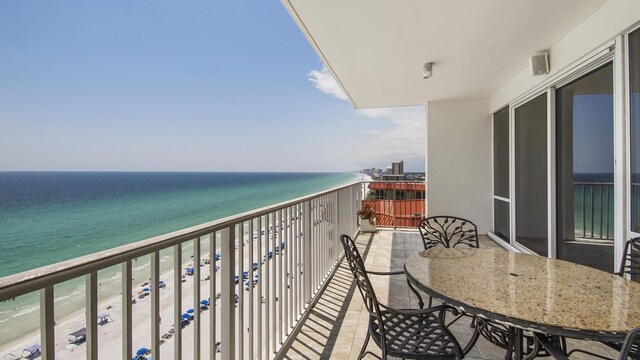 6415 Thomas Dr Unit 1205, Panama City Beach, FL 32408 - balcony with view of water and beach
