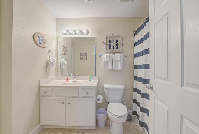 16819 Front Beach Rd Unit 2910, Panama City Beach, FL 32413 - full bathroom with vanity, a textured wall, and a shower with curtain