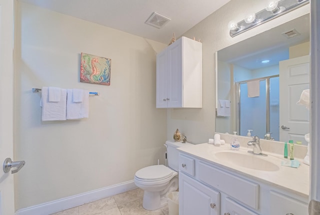 16819 Front Beach Rd Unit 2910, Panama City Beach, FL 32413 - bathroom featuring vanity, a shower stall, and tile patterned floors