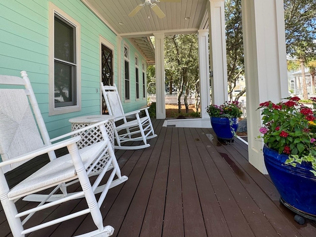 209 Dune Crest Ln, Panama City Beach, FL 32413 - porch featuring a ceiling fan